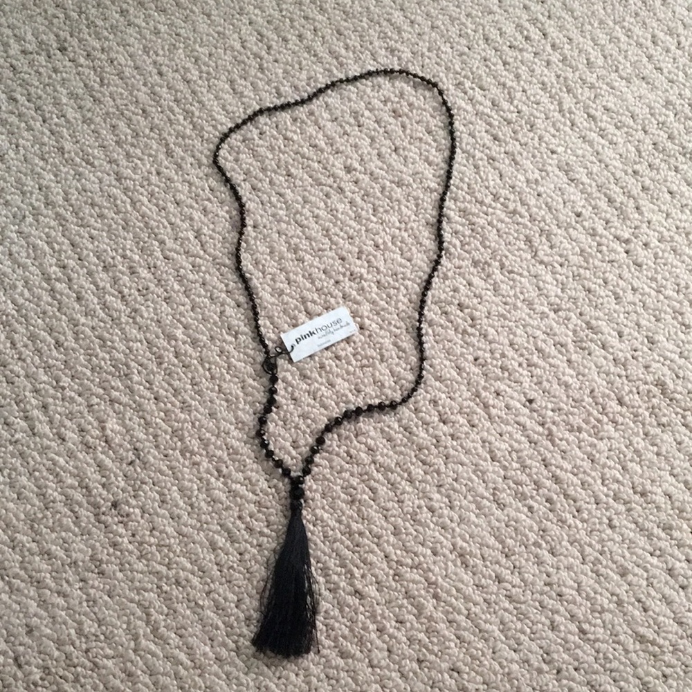 Pink House Handmade Crystal Tassle Necklace